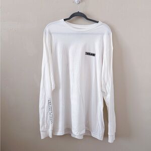 Vans White Long Sleeve Men's Shirt with Flower Graphic on Back (L)